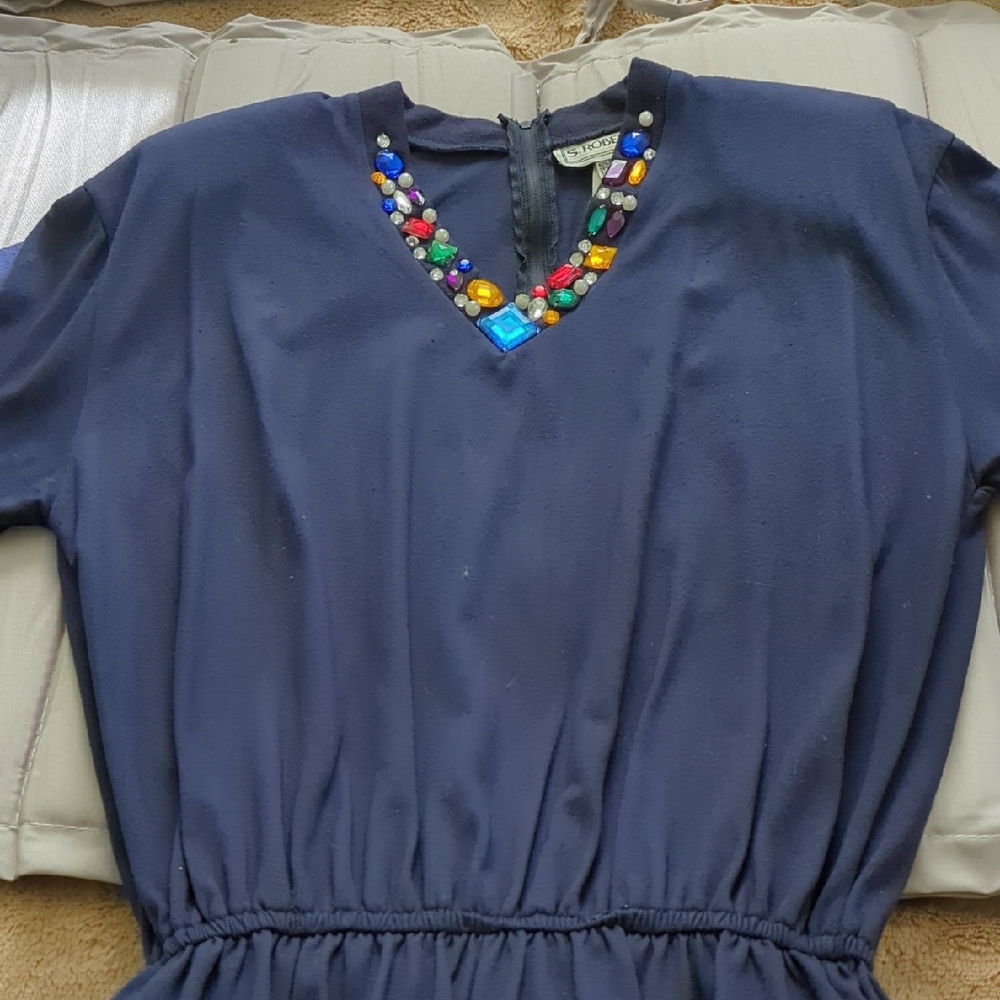 Embellished Navy Roper